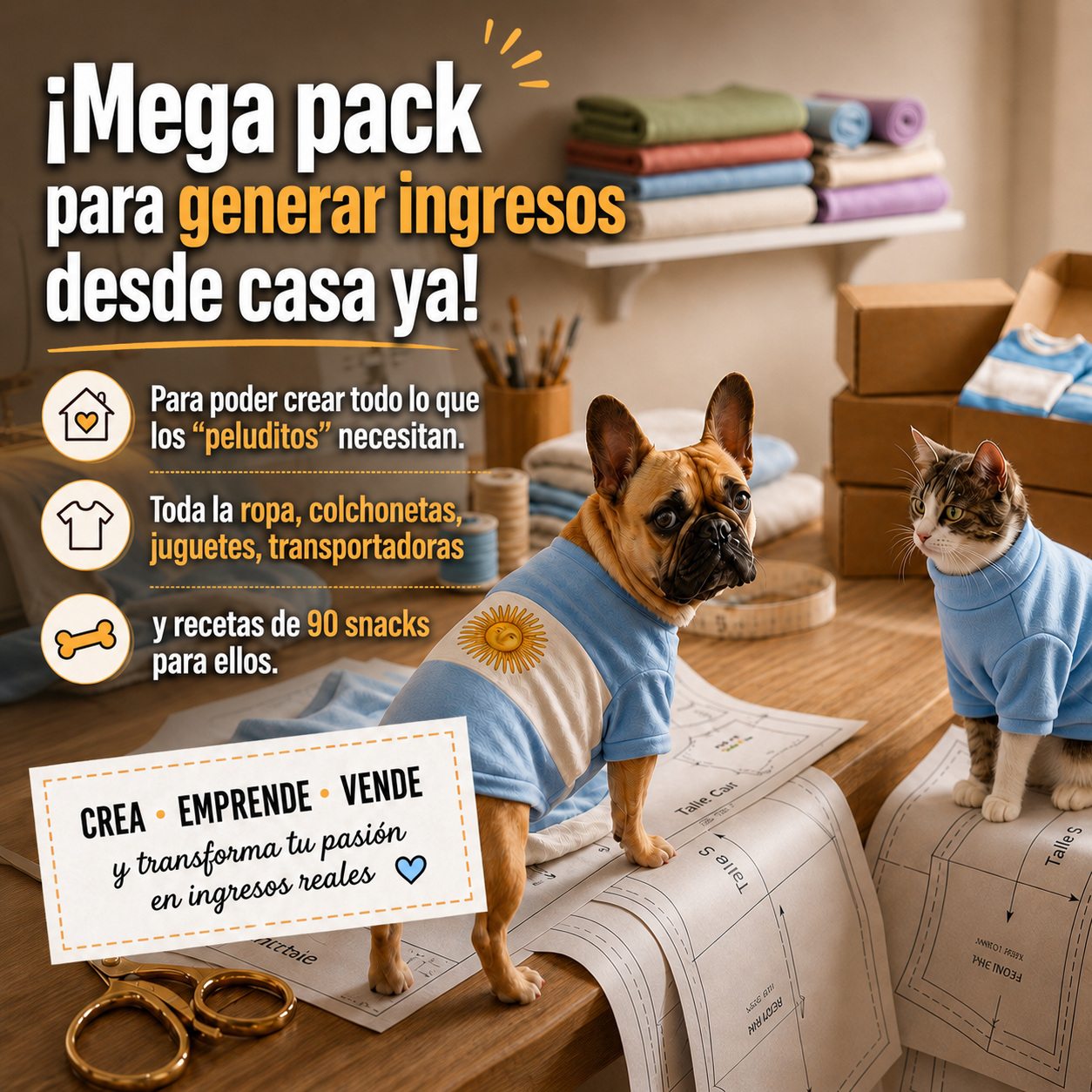 Megapack de modelos y moldes - Ropa y camas para "peluditos"